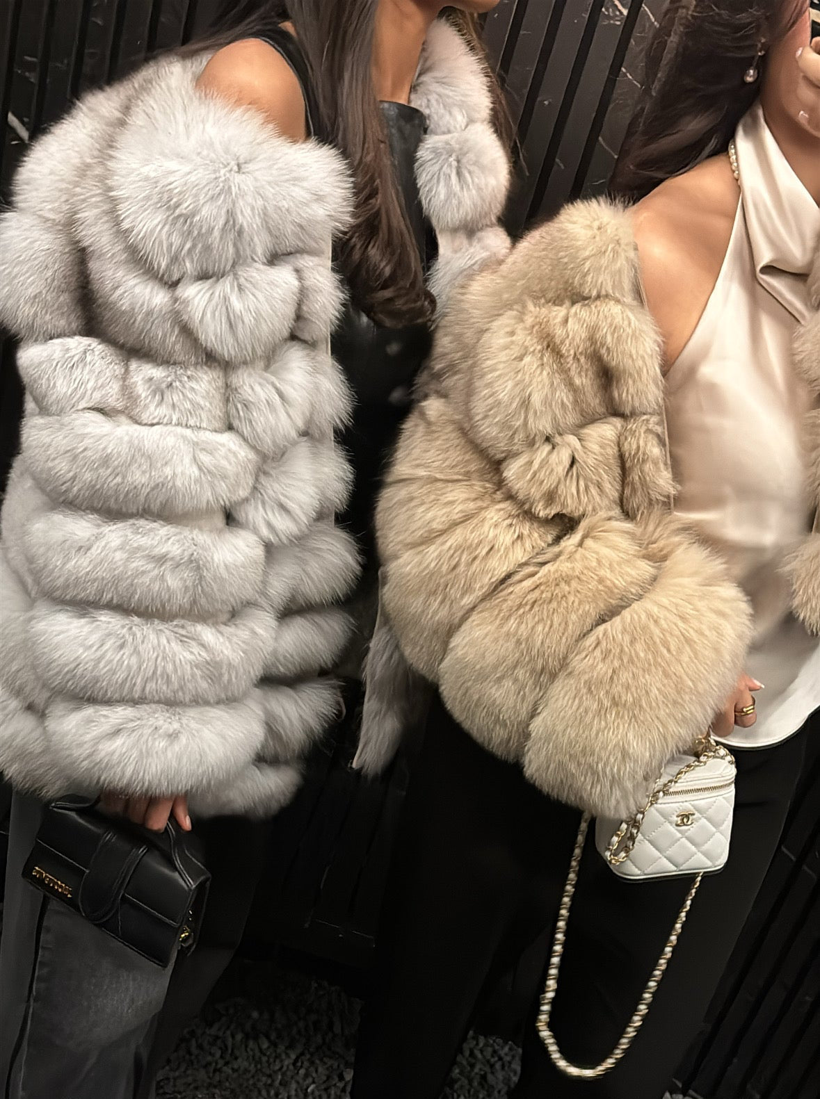 Grey - Fur Coat Long